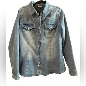 True Religion Classic Blue Denim Shirt